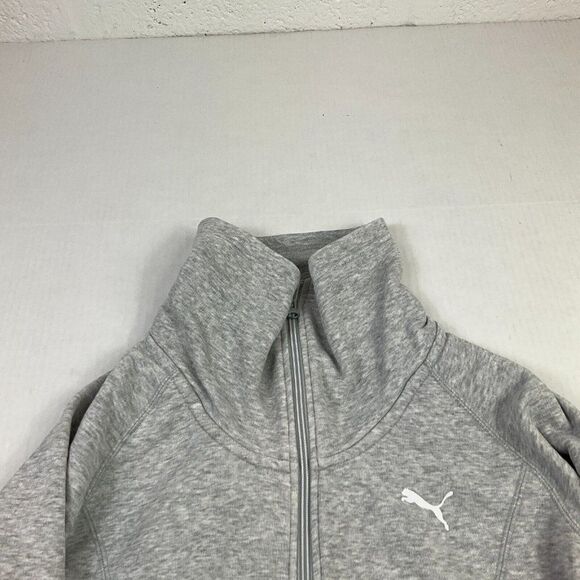 Puma Womens Gray Sporty Funnel Neck Full Zip Sweatshirt Jacket Long Sleeve Small - Picture 3 of 12